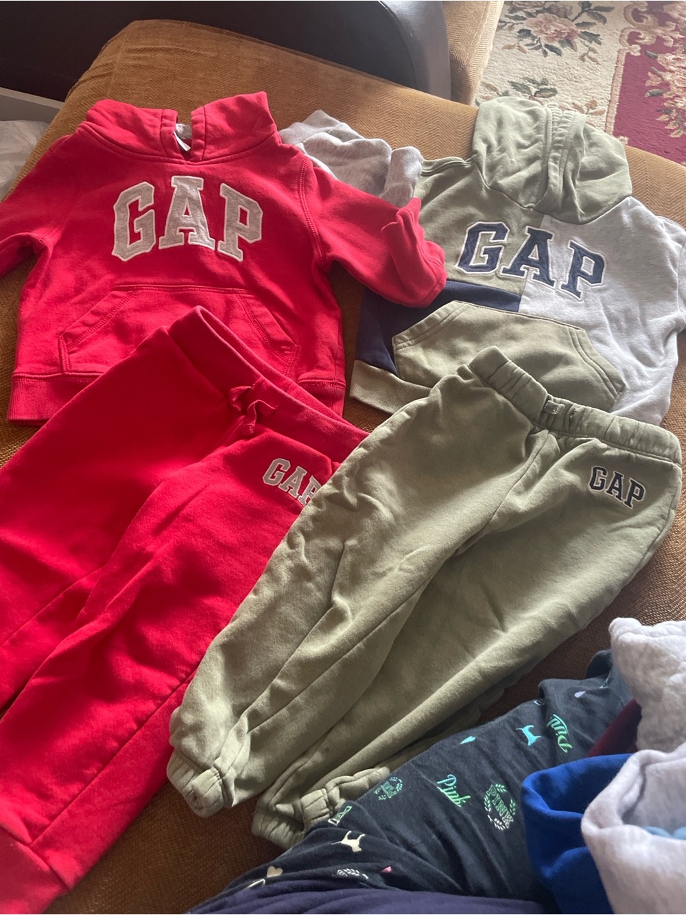 GAP Kids Red & Olive Green Logo Jogger Set